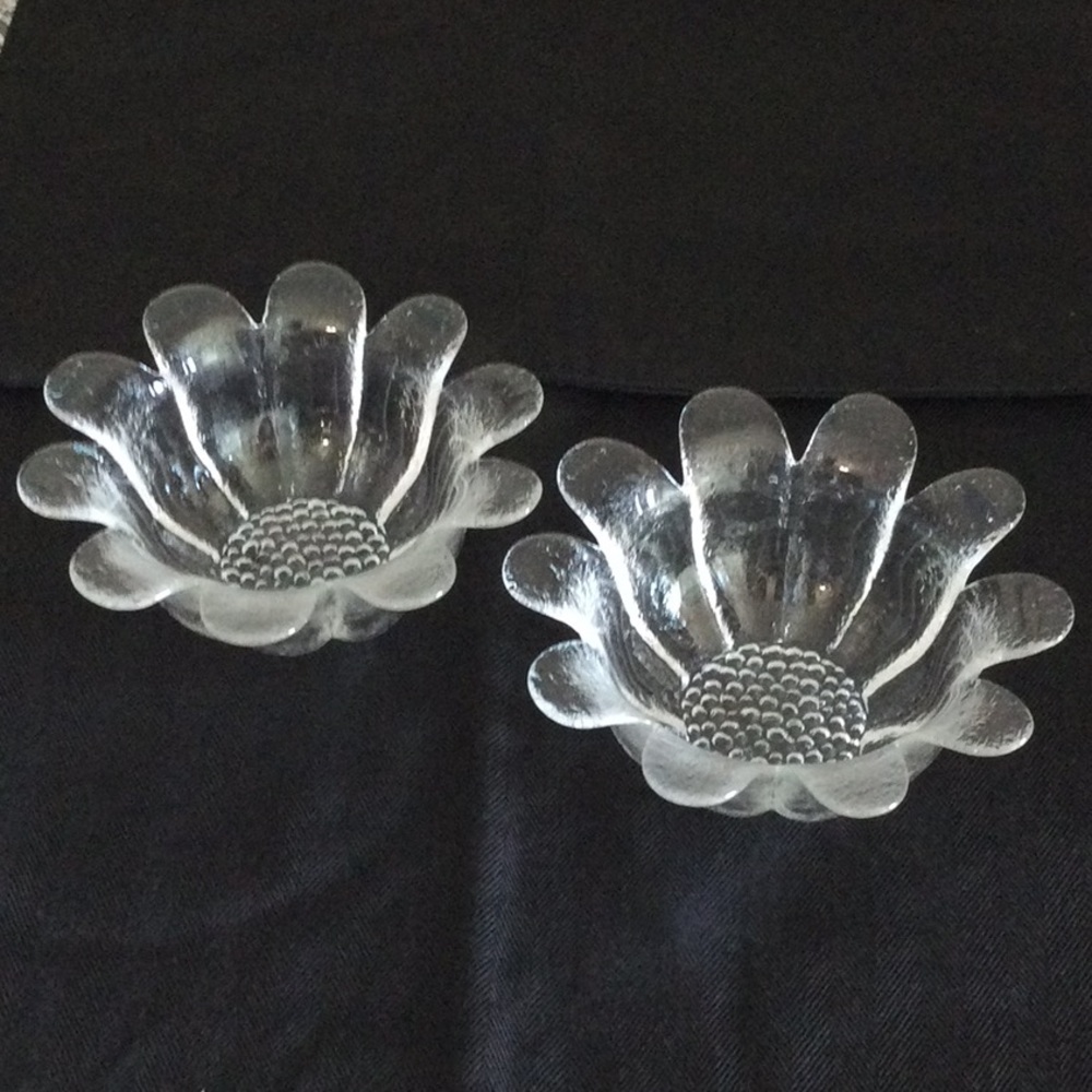 Vintage IITTALA Art Glass Petal Bowls